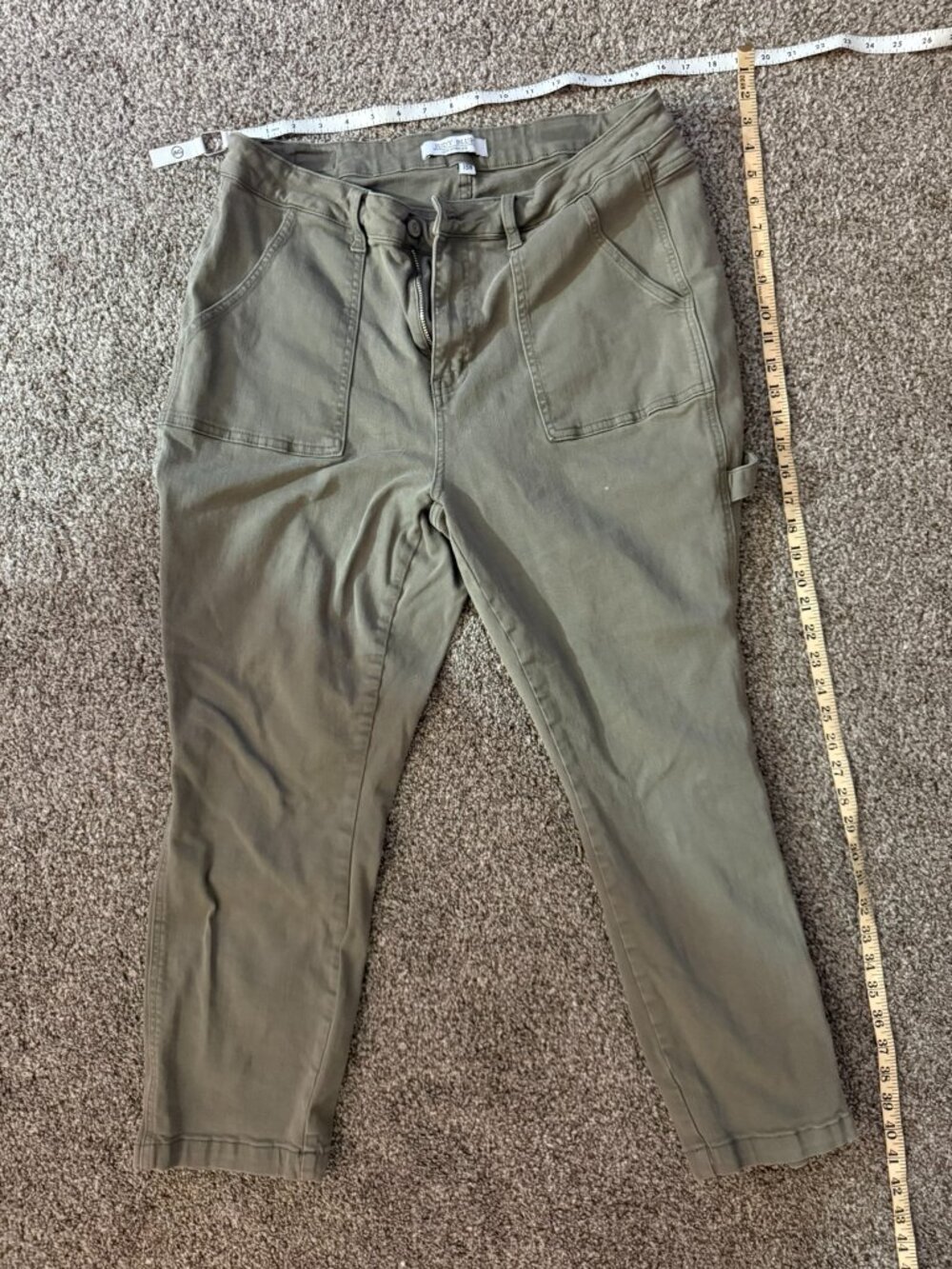 Judy Blue Women's 18W Olive Green Utility Carpenter Pants Stretch Plus Size